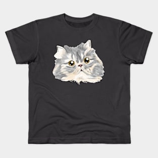 Grey Cream Cat Boy Head _ Bunniesmee Kids T-Shirt